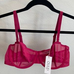 NWT CUUP 34D Mesh Balconette and matching medium size modal midrise brief